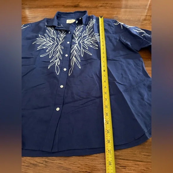 Sézane -Sézane x Roberto Ruspoli Maxy long-sleeved printed shirt linen blend-38 - Picture 13 of 13